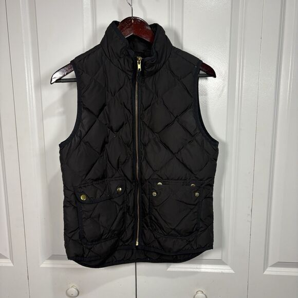 J.Crew Vest Women’s S Black Quilted Puffer Down Filled Outdoor Layering Jacket - Picture 1 of 7